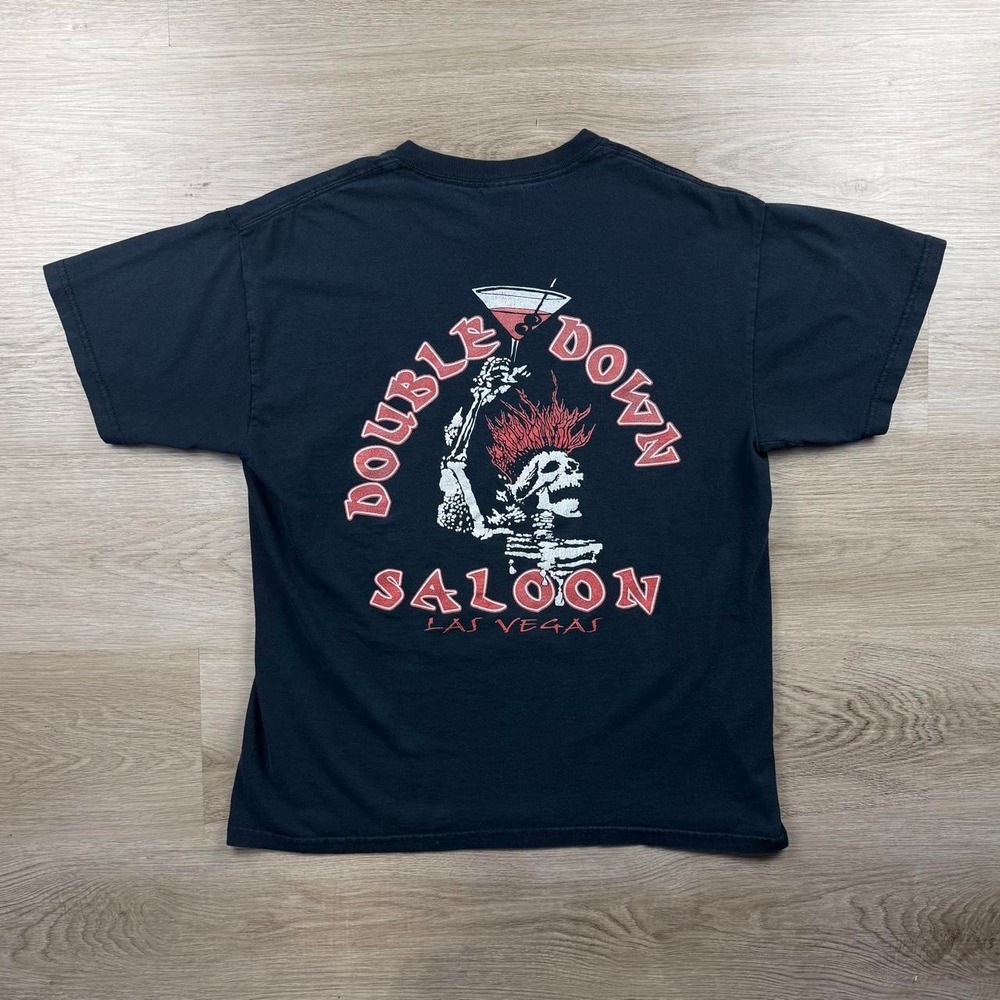 Double Down Saloon Las Vegas Punk Mohawk Skeleton Graphic Tee M